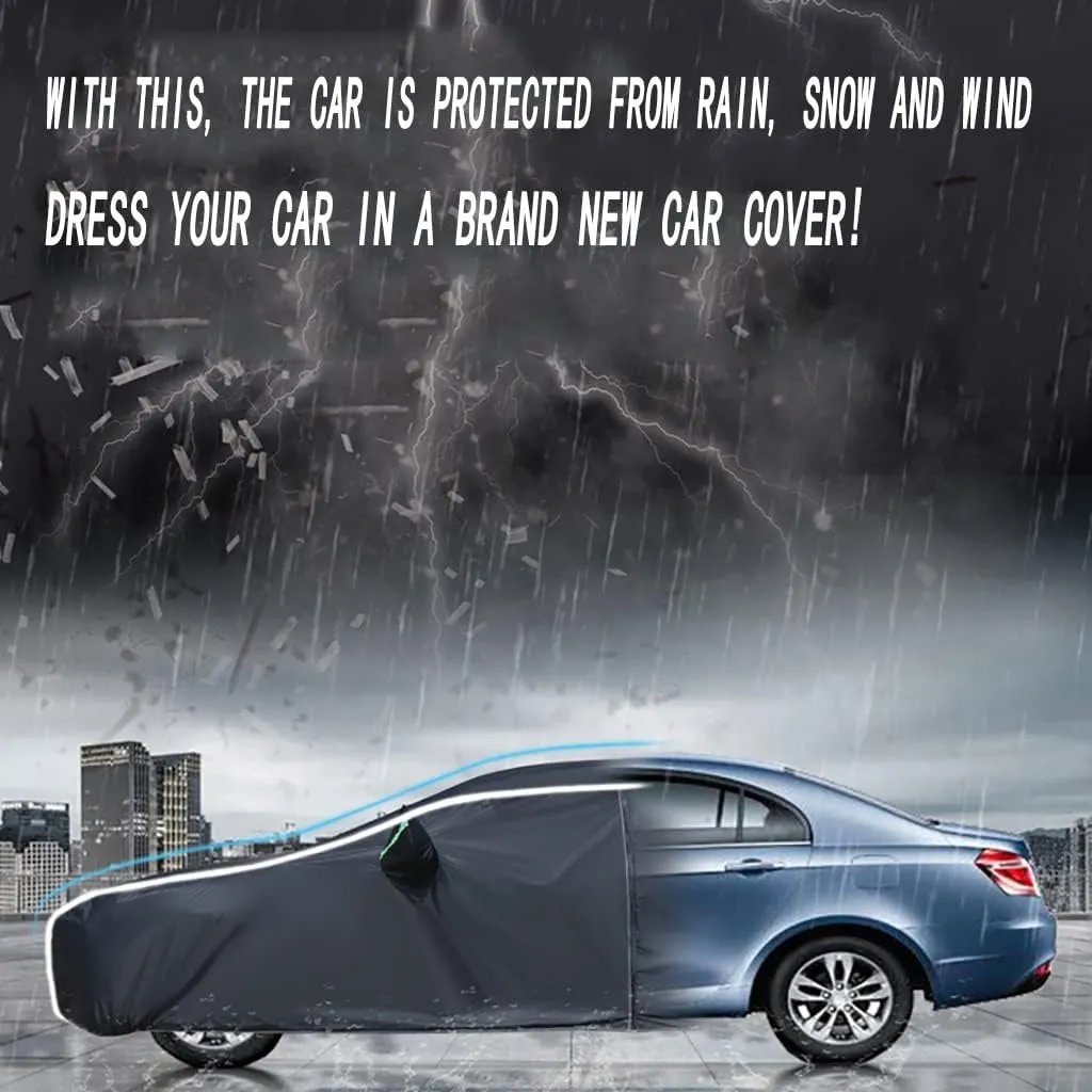 WOLWES Car Covers are Suitable for Lexus ES 350 2007-2024 All-Weather Windproof, Snowproof, Rainproof, UV-Protected and Breathable All-Season Universal with Side Door Zip Oxford Cloth Car Covers (Col