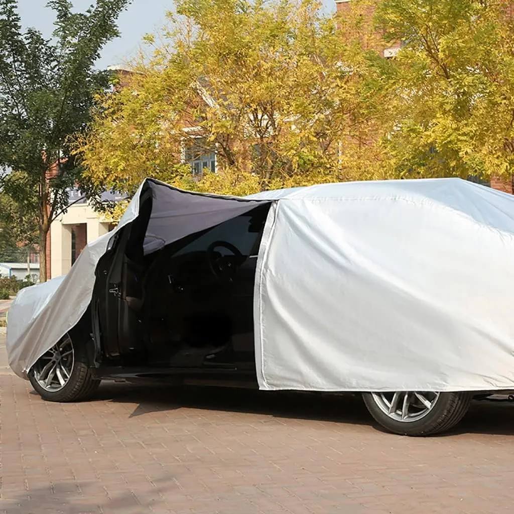 WOLWES Car Covers are Suitable for Lexus ES 350 2007-2024 All-Weather Windproof, Snowproof, Rainproof, UV-Protected and Breathable All-Season Universal with Side Door Zip Oxford Cloth Car Covers (Col
