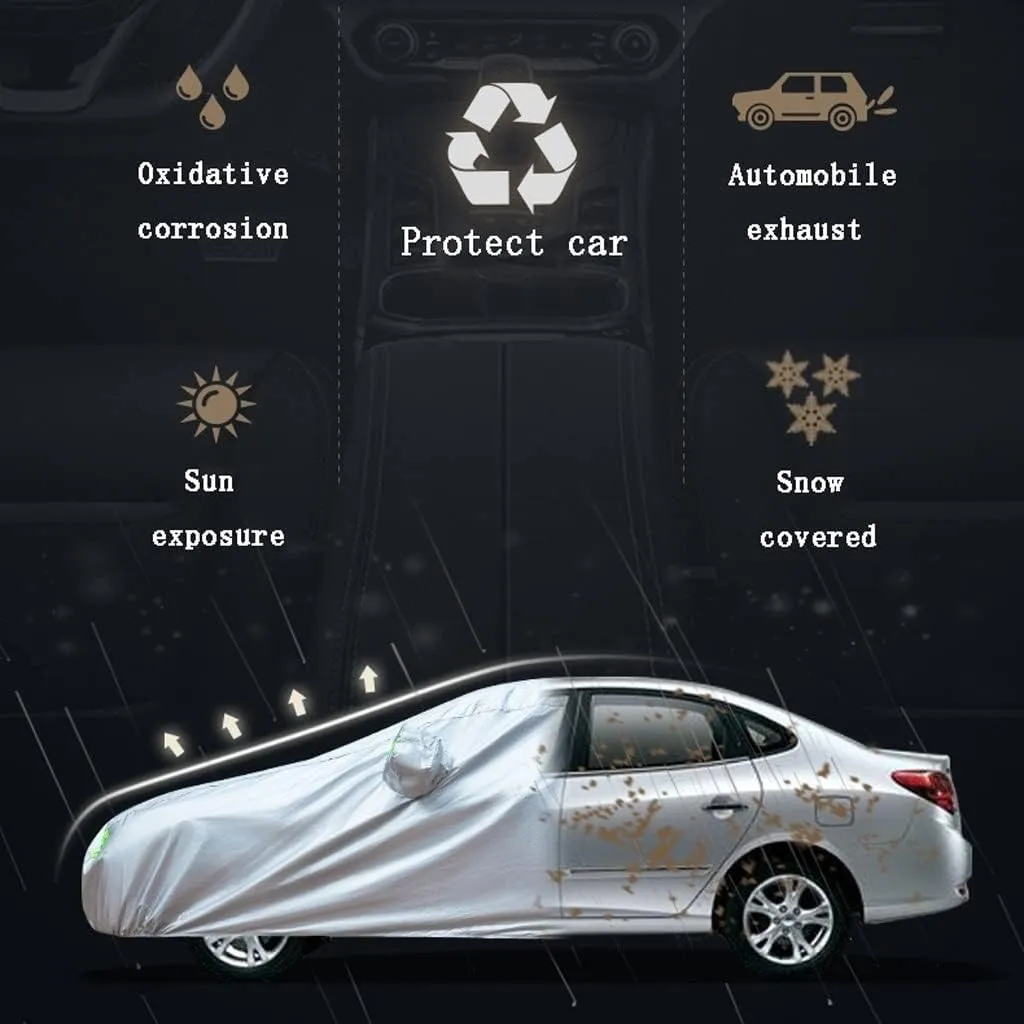 WOLWES Car Covers are Suitable for Lexus ES 350 2007-2024 All-Weather Windproof, Snowproof, Rainproof, UV-Protected and Breathable All-Season Universal with Side Door Zip Oxford Cloth Car Covers (Col