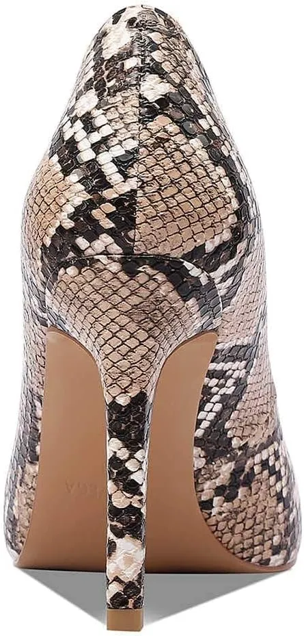 Women Snakeskin Heels, Animal Pirnt Slip On Pointed Toe Pumps, Closed Toe High Stiletto Heel Dress Shoes for Wedding Party Office