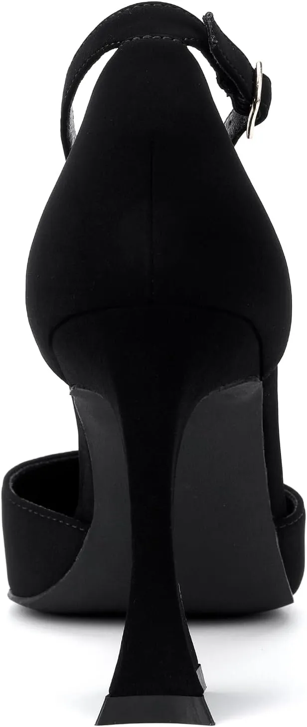 Women's 3.5 in Kitten Heel Closed Toe Ankle Strap Dress Shoes for Women