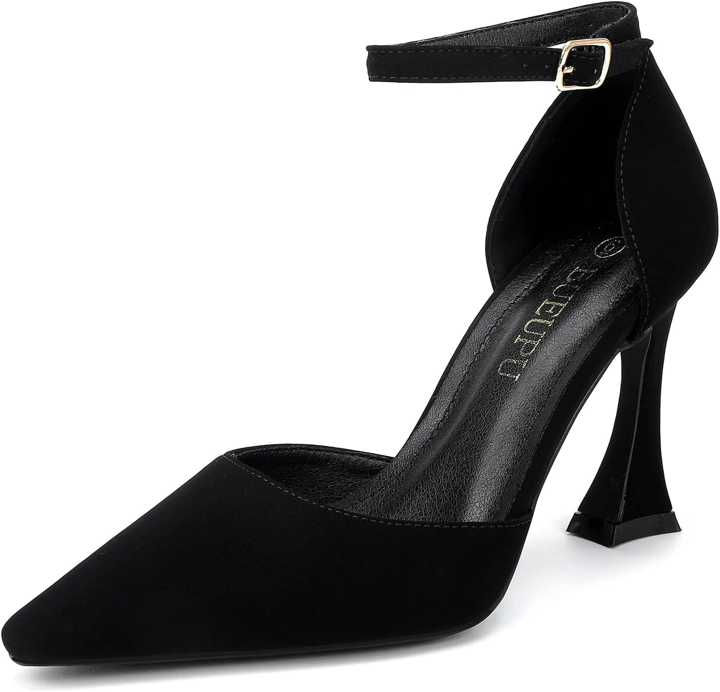 Women's 3.5 in Kitten Heel Closed Toe Ankle Strap Dress Shoes for Women