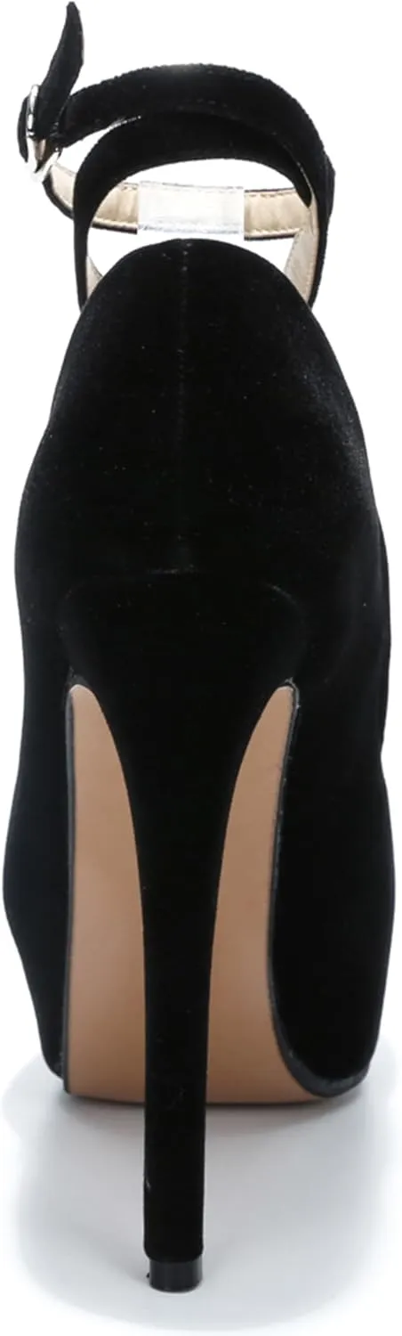 Women's Ankle Cross Strap Pumps Platform Stiletto Dress High Heel