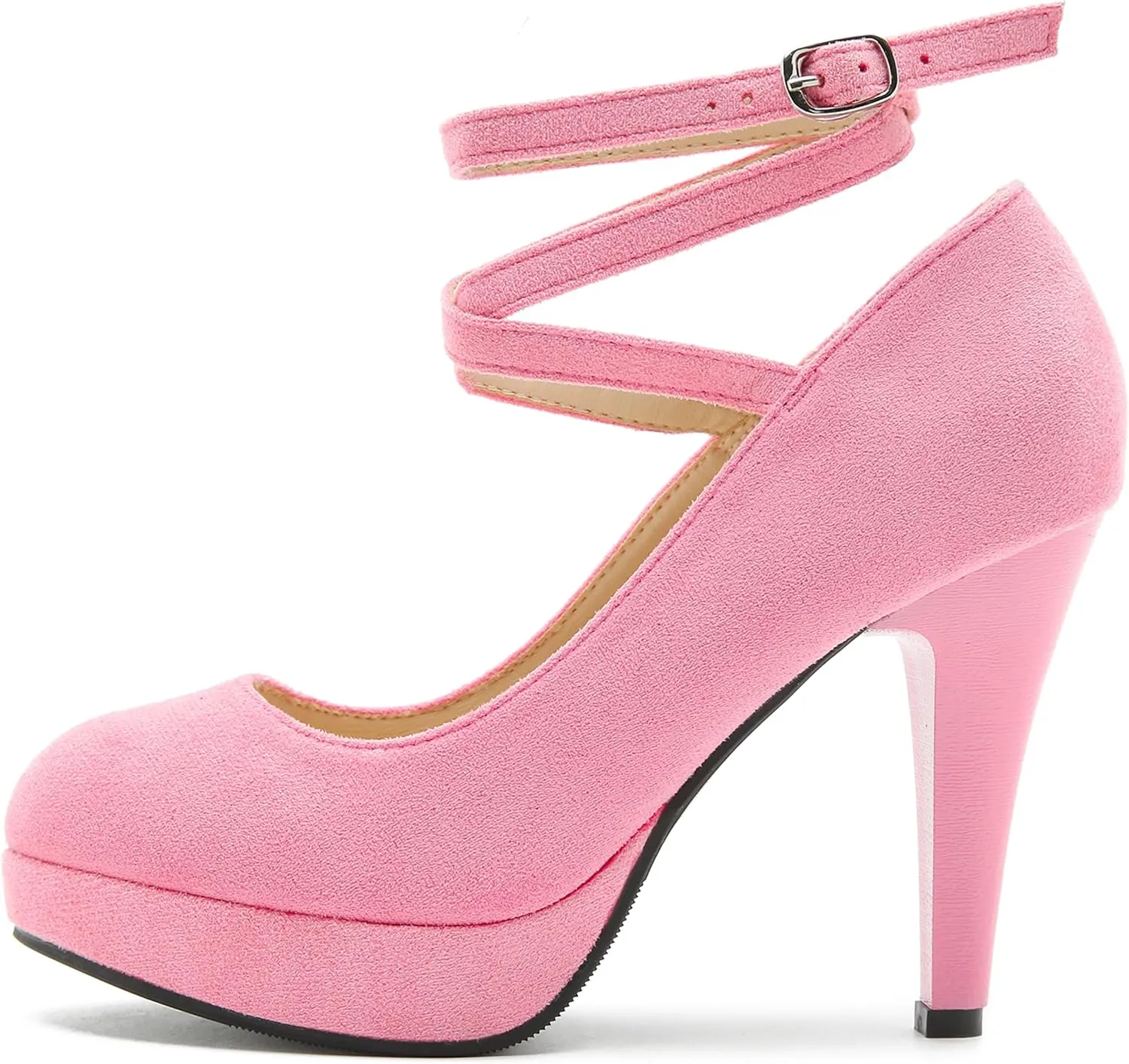 Women's Ankle Cross Strap Pumps Platform Stiletto Dress High Heel