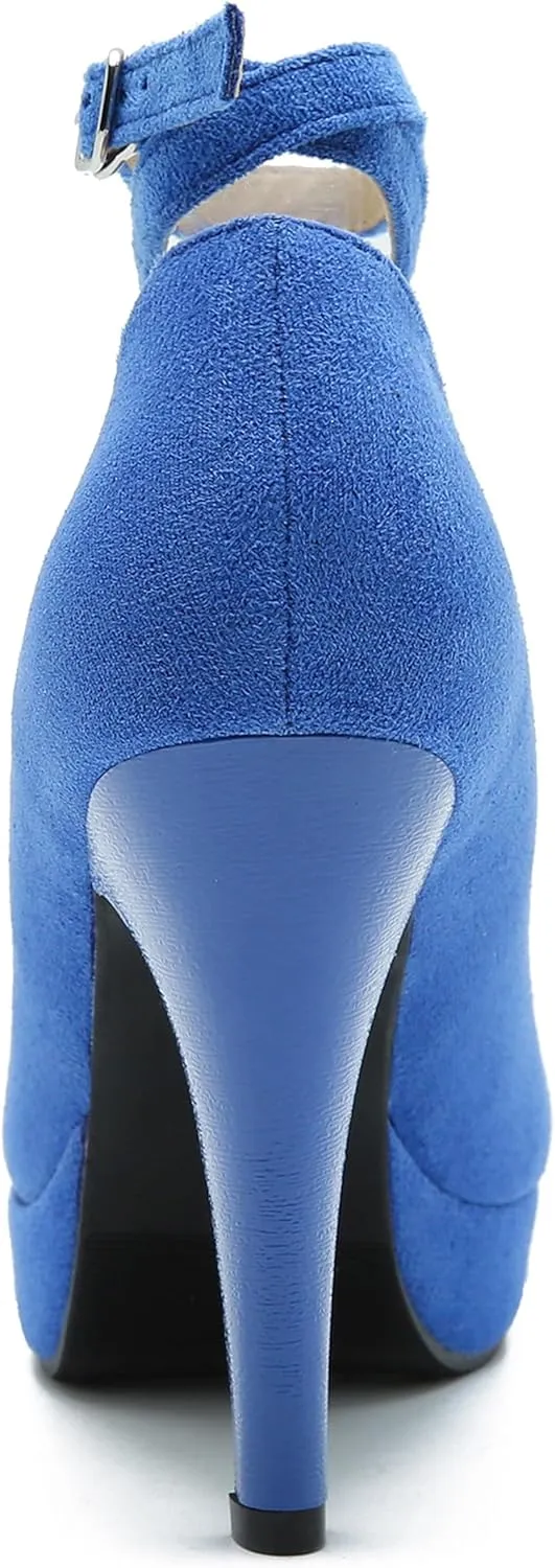 Women's Ankle Cross Strap Pumps Platform Stiletto Dress High Heel