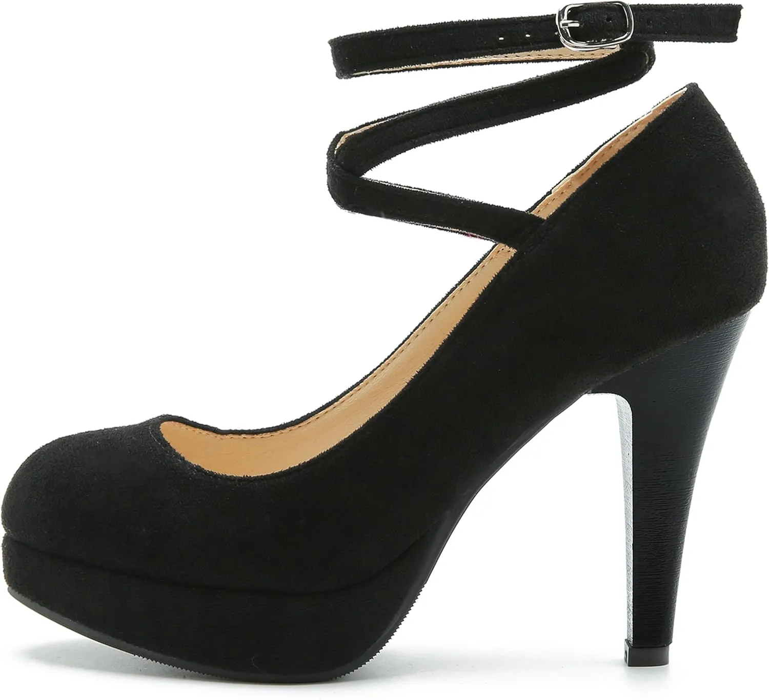 Women's Ankle Cross Strap Pumps Platform Stiletto Dress High Heel