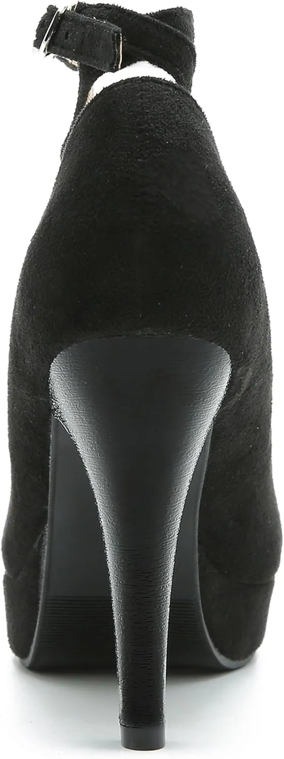 Women's Ankle Cross Strap Pumps Platform Stiletto Dress High Heel