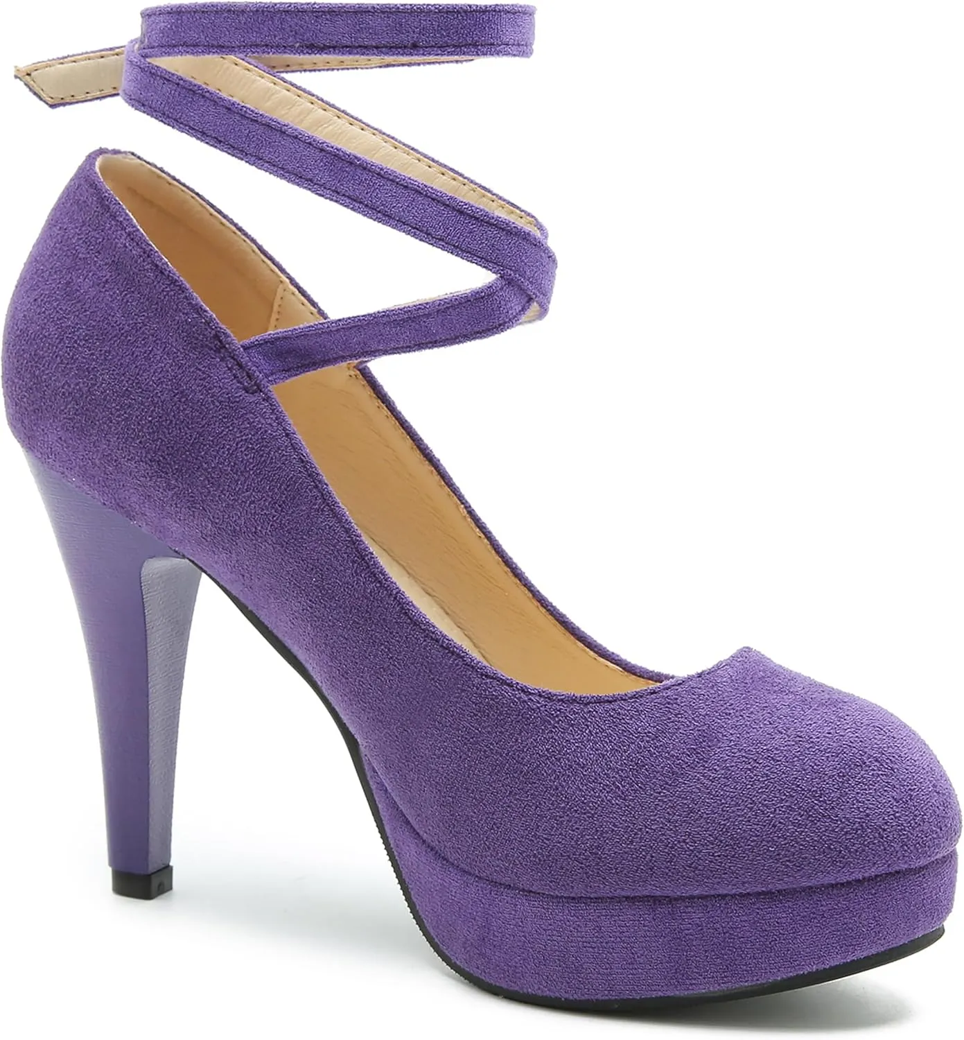 Women's Ankle Cross Strap Pumps Platform Stiletto Dress High Heel