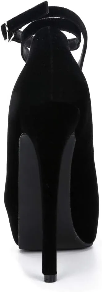Women's Ankle Cross Strap Pumps Platform Stiletto Dress High Heel