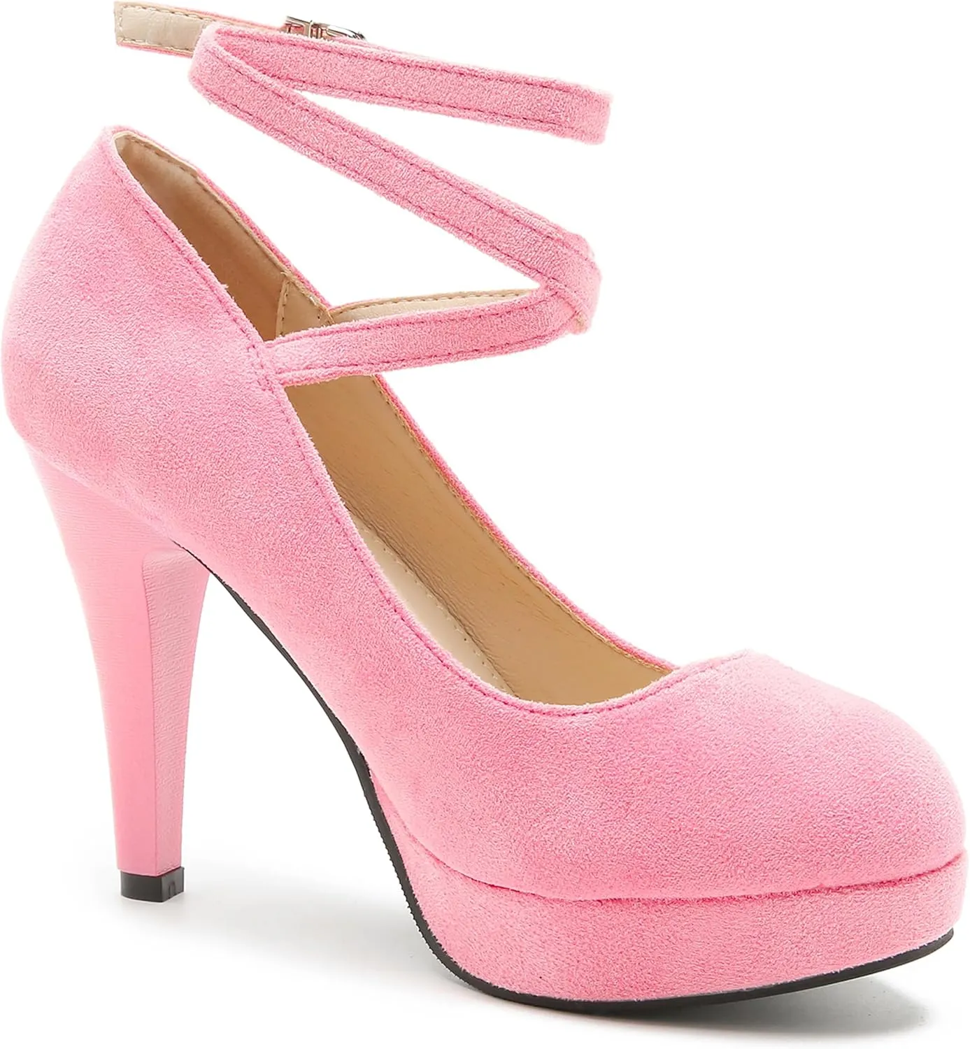 Women's Ankle Cross Strap Pumps Platform Stiletto Dress High Heel