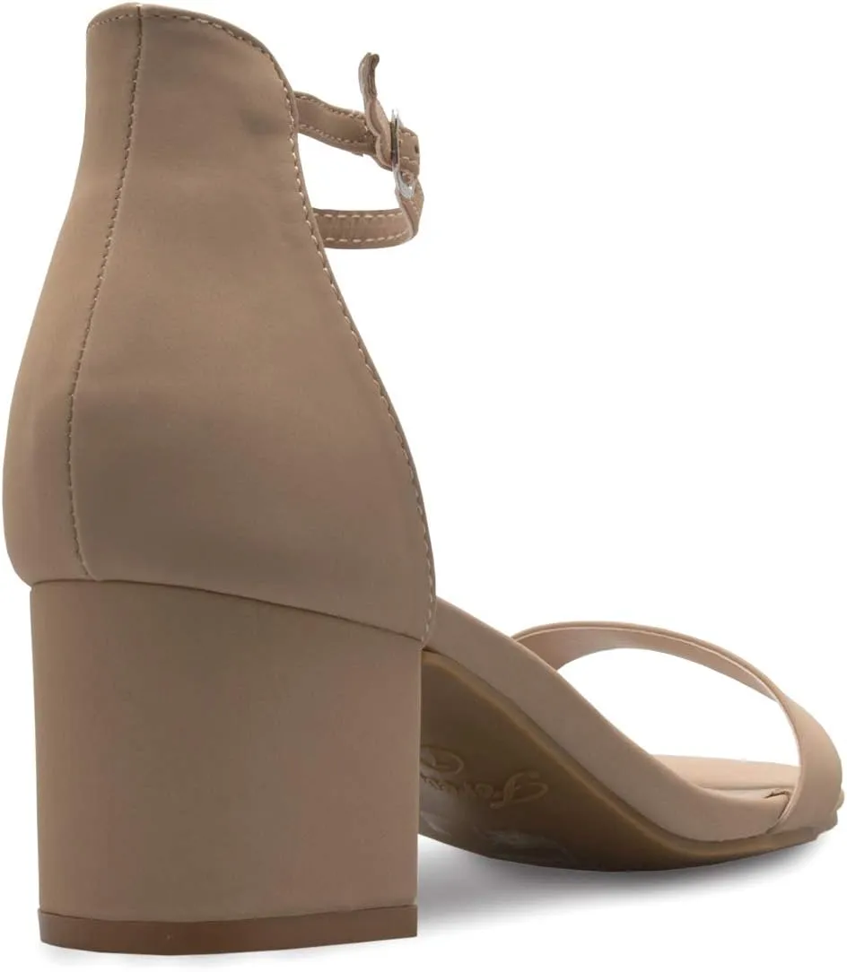 Women's Ankle Strap Kitten Heel ? Adorable Low Block Metal Heel