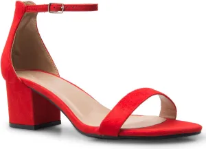 Women's Ankle Strap Kitten Heel ? Adorable Low Block Metal Heel