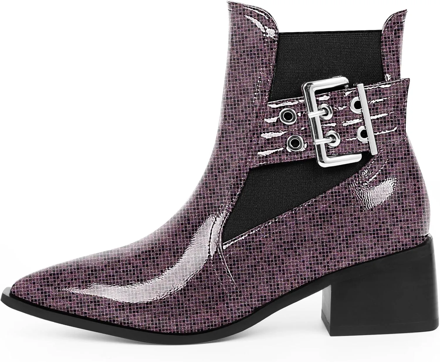 Women's Block Chunky Low Heel Ankle Boots Buckle Strap Booties