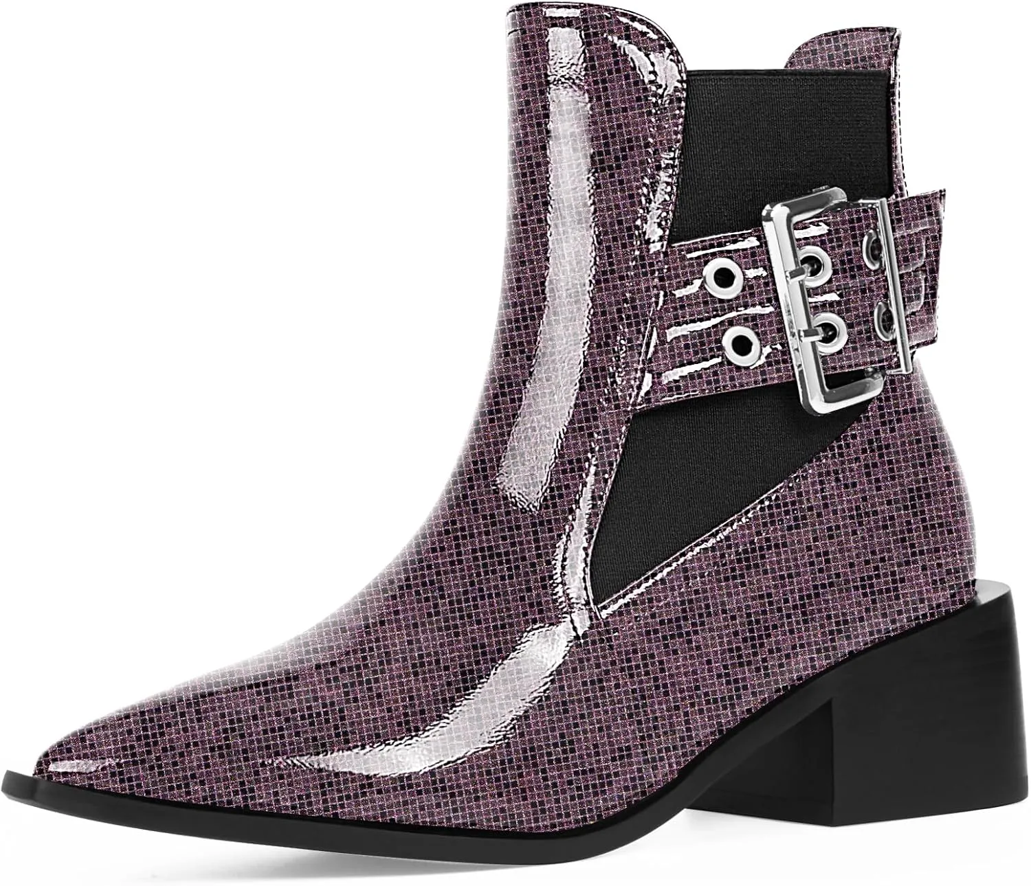 Women's Block Chunky Low Heel Ankle Boots Buckle Strap Booties
