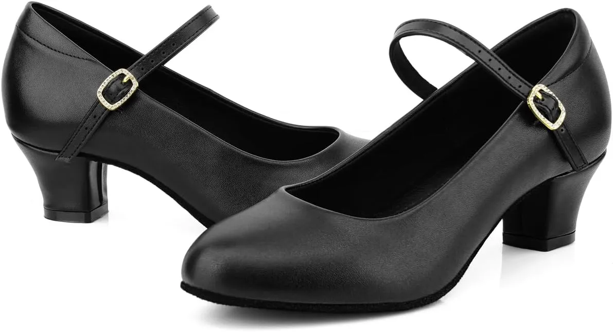 Women's Character Shoes Wedding Ankle Strap Heels Latin Dance Pumps