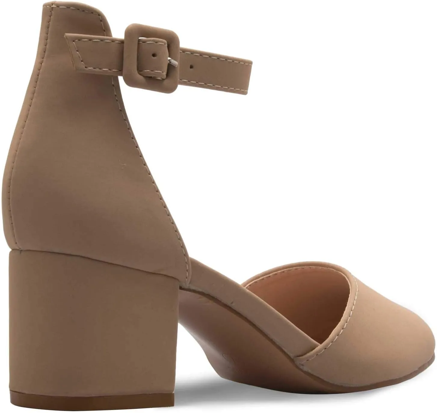 Women's Classic Pumps Close Toe Ankle Strap Kitten Heel - Adorable Low Block Heel