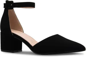 Women's Classic Pumps Close Toe Ankle Strap Kitten Heel - Adorable Low Block Heel