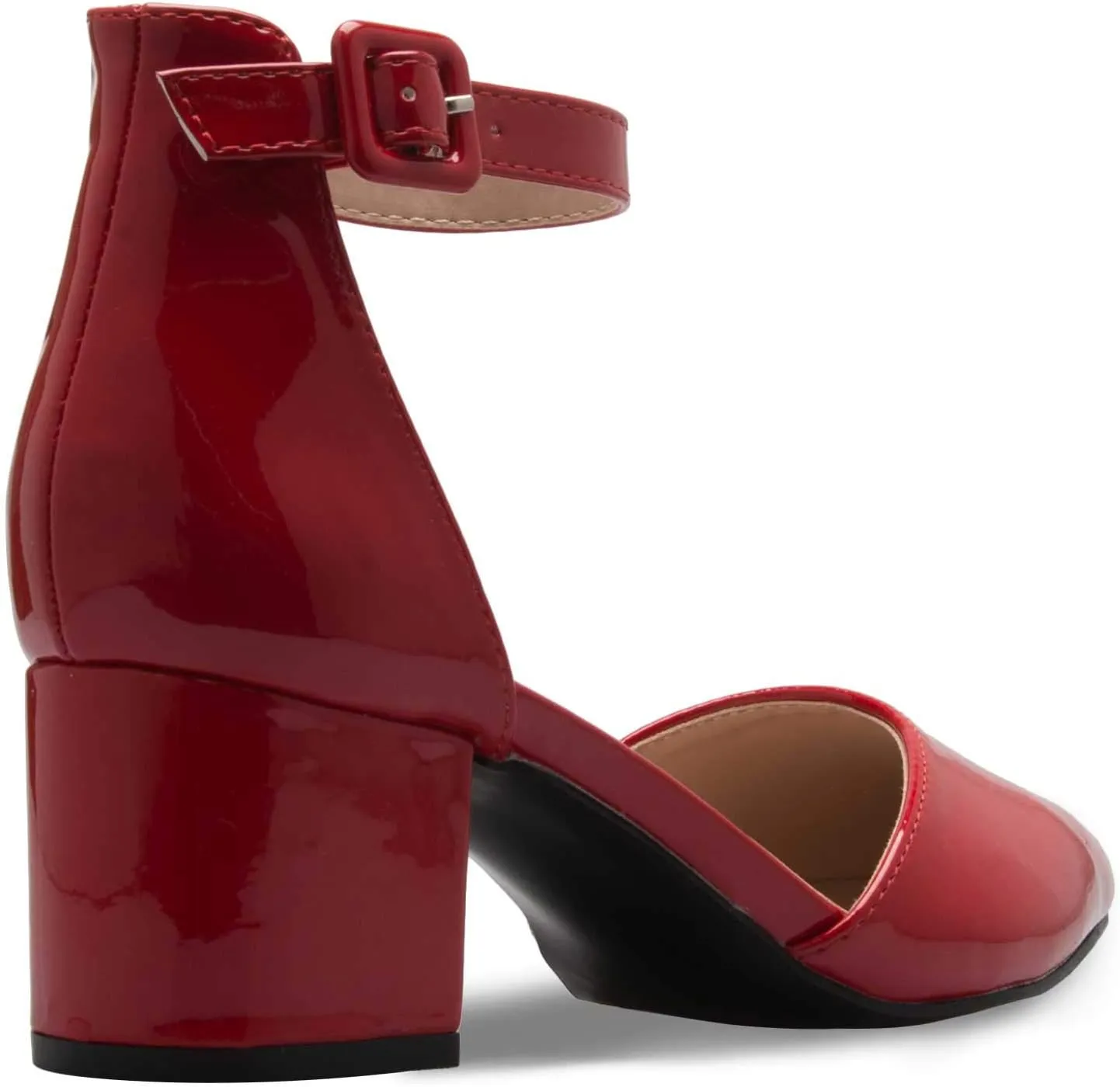 Women's Classic Pumps Close Toe Ankle Strap Kitten Heel - Adorable Low Block Heel