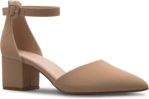 Women's Classic Pumps Close Toe Ankle Strap Kitten Heel - Adorable Low Block Heel