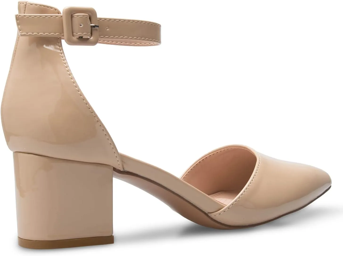 Women's Classic Pumps Close Toe Ankle Strap Kitten Heel - Adorable Low Block Heel