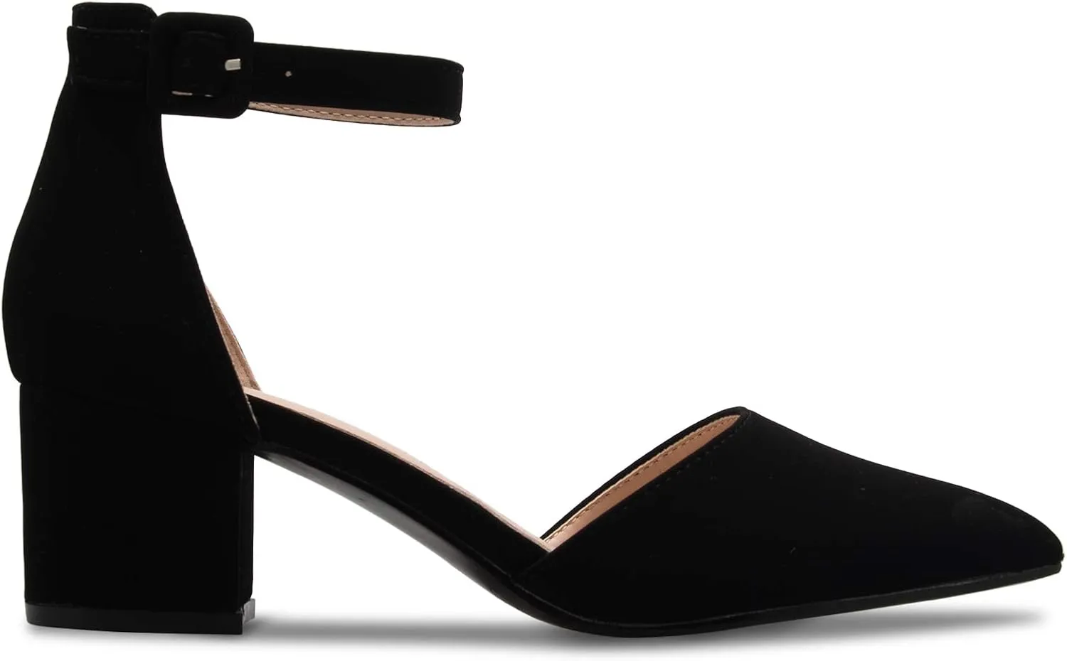 Women's Classic Pumps Close Toe Ankle Strap Kitten Heel - Adorable Low Block Heel