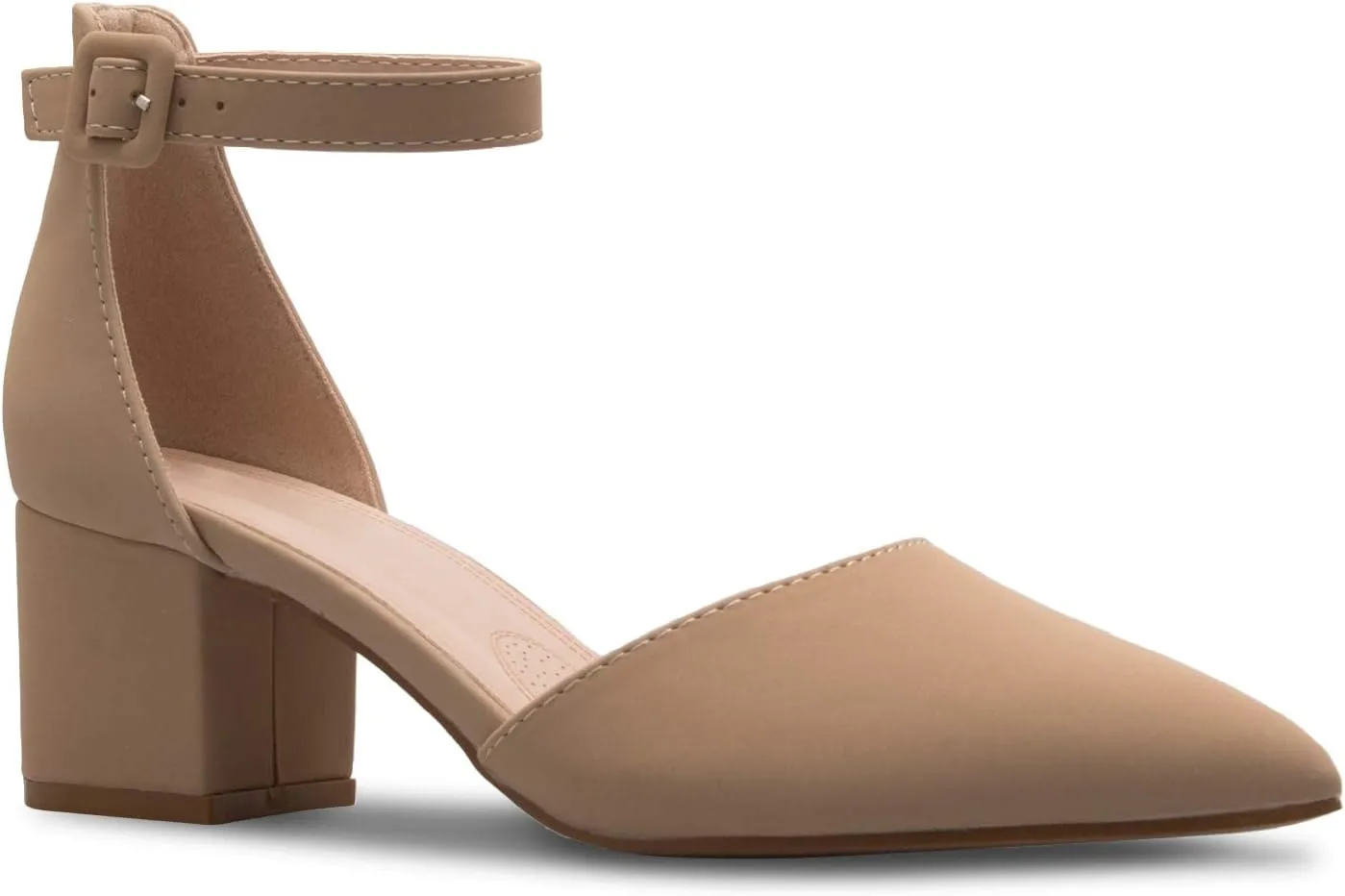Women's Classic Pumps Close Toe Ankle Strap Kitten Heel - Adorable Low Block Heel