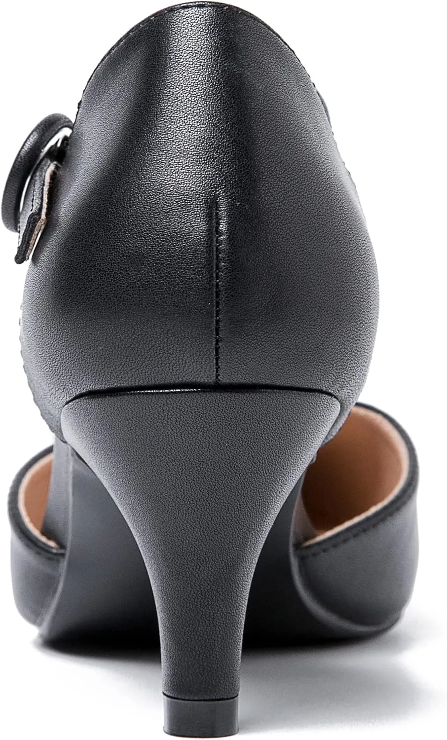 Women's Closed Pointed Toe Heels Ankle Strap D'Orsay Kitten Heel Dressy Pumps