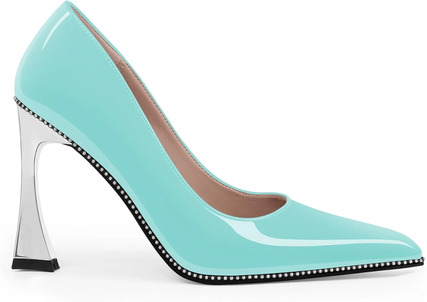 Women's Closed Pointed Toe Stilettos High Heels Pumps Patent Leather Dress Shoes