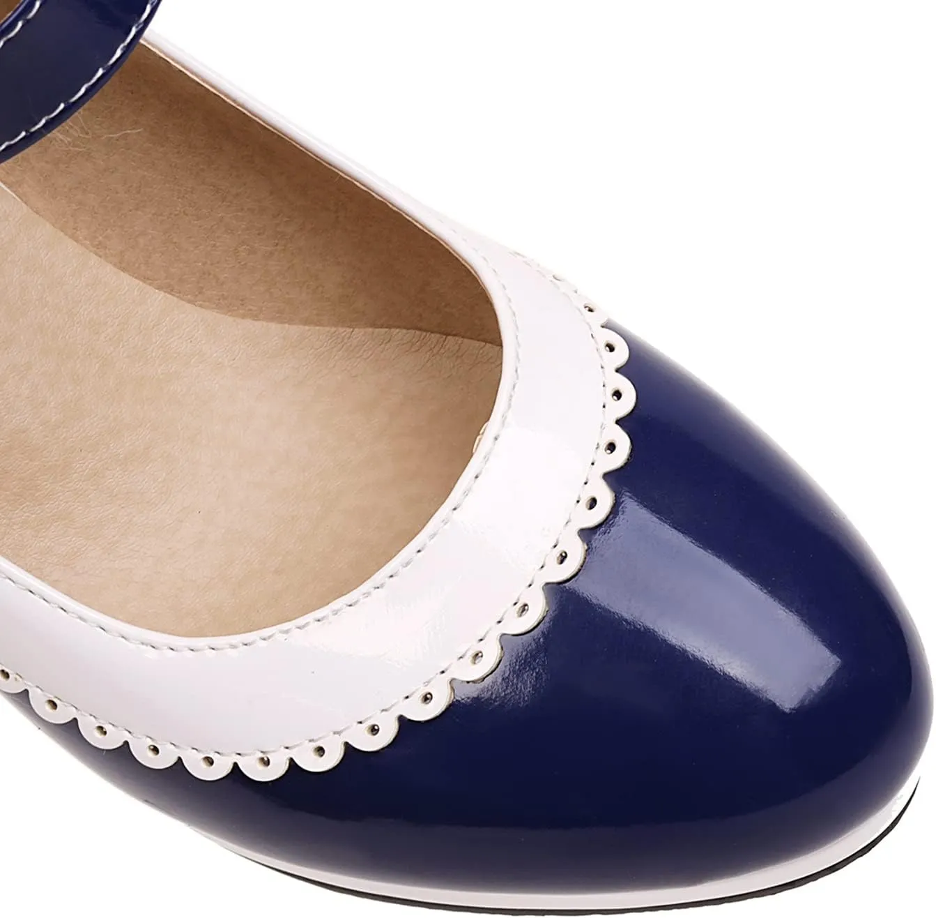 Womens Fashion 7CM High Heels Lolita Princess Single Shoes Platform Ankle Strap Maid Mary Jane Pumps
