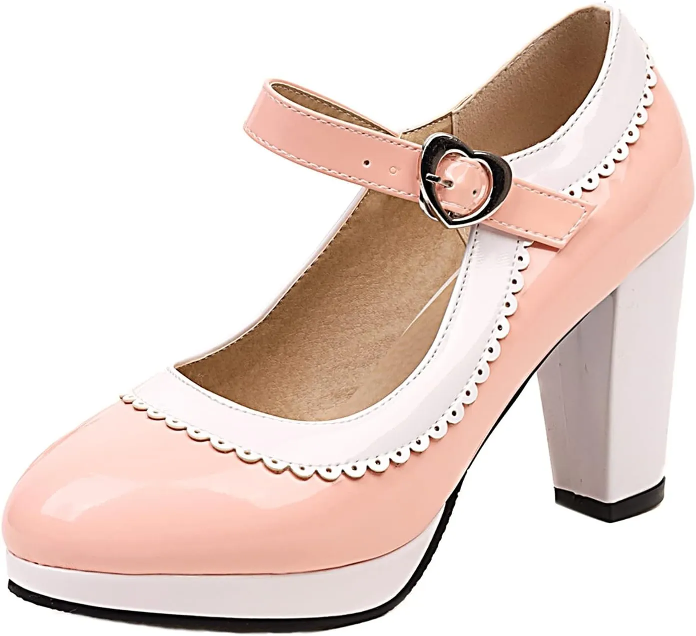 Womens Fashion 7CM High Heels Lolita Princess Single Shoes Platform Ankle Strap Maid Mary Jane Pumps