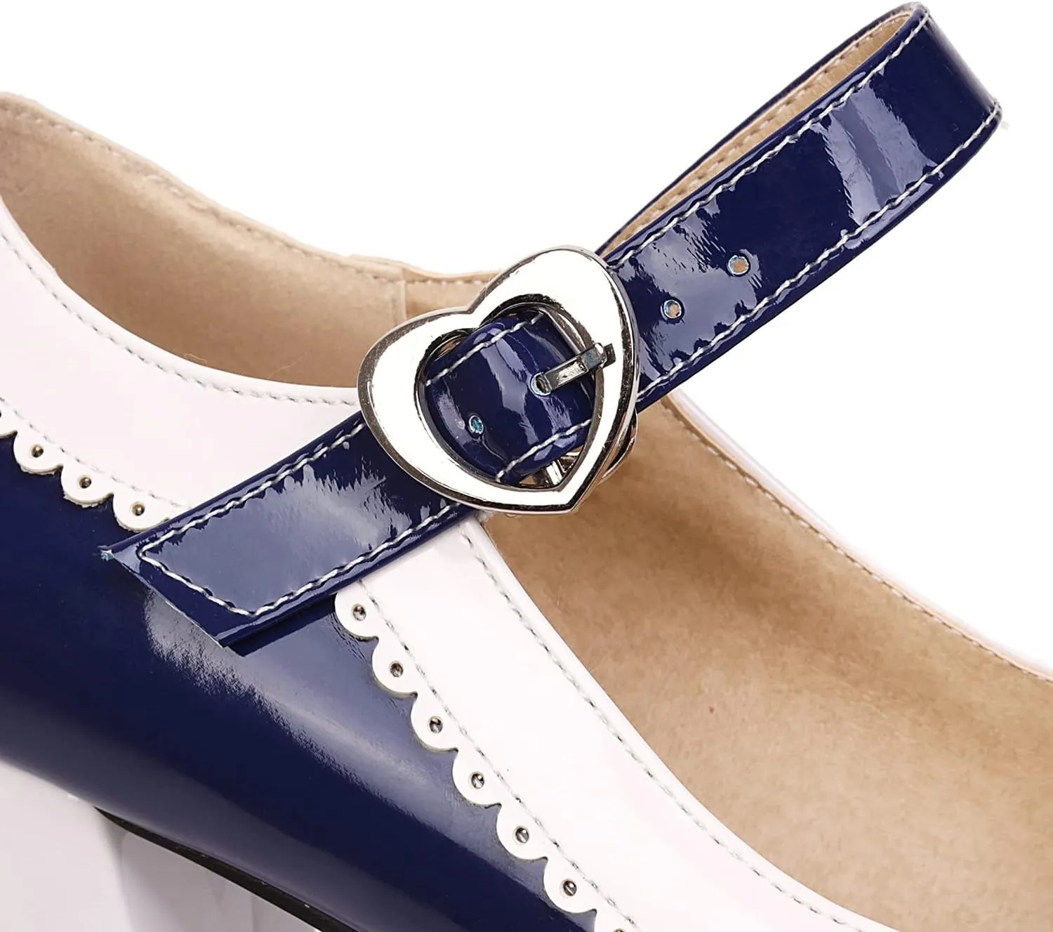 Womens Fashion 7CM High Heels Lolita Princess Single Shoes Platform Ankle Strap Maid Mary Jane Pumps