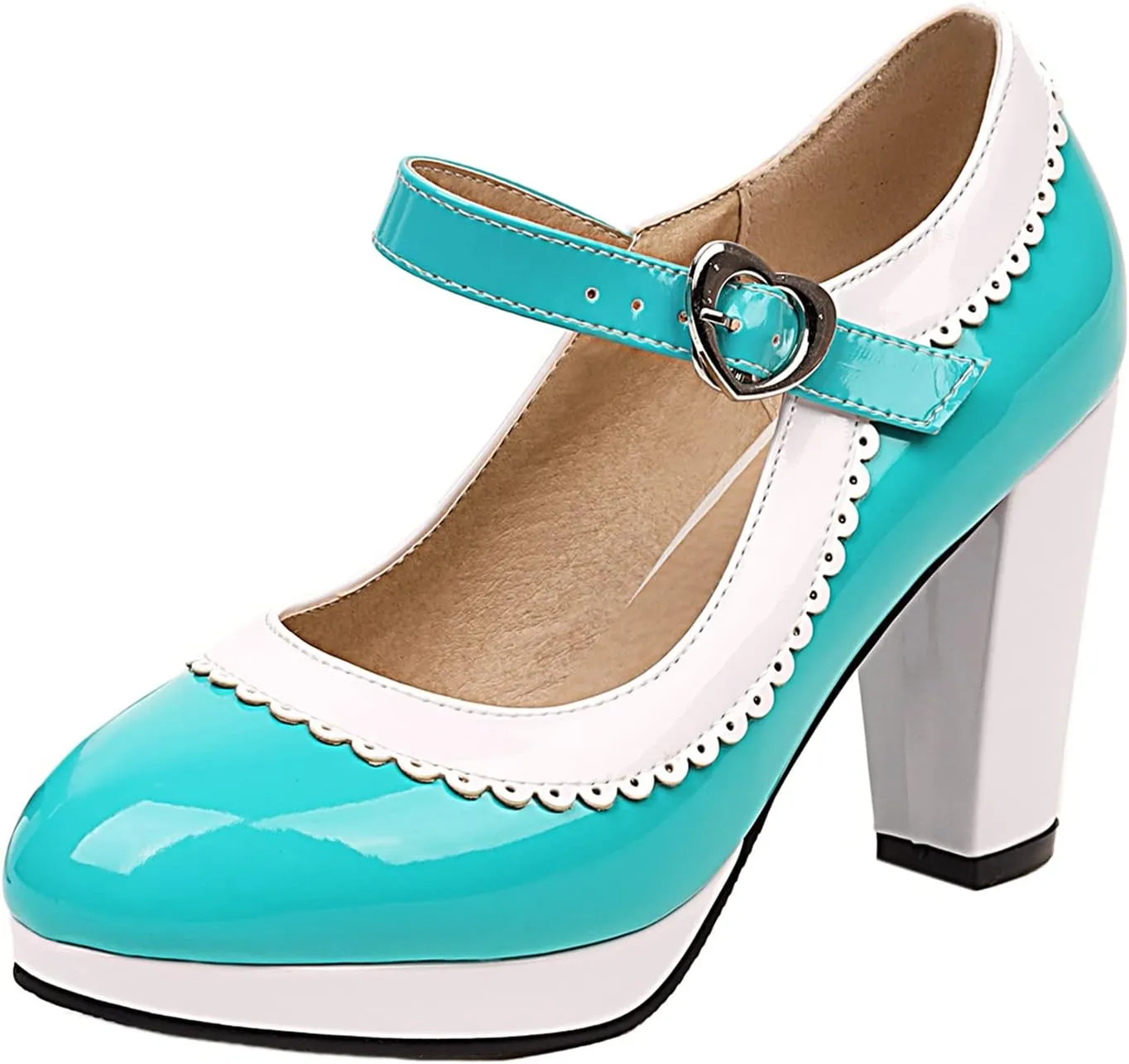 Womens Fashion 7CM High Heels Lolita Princess Single Shoes Platform Ankle Strap Maid Mary Jane Pumps