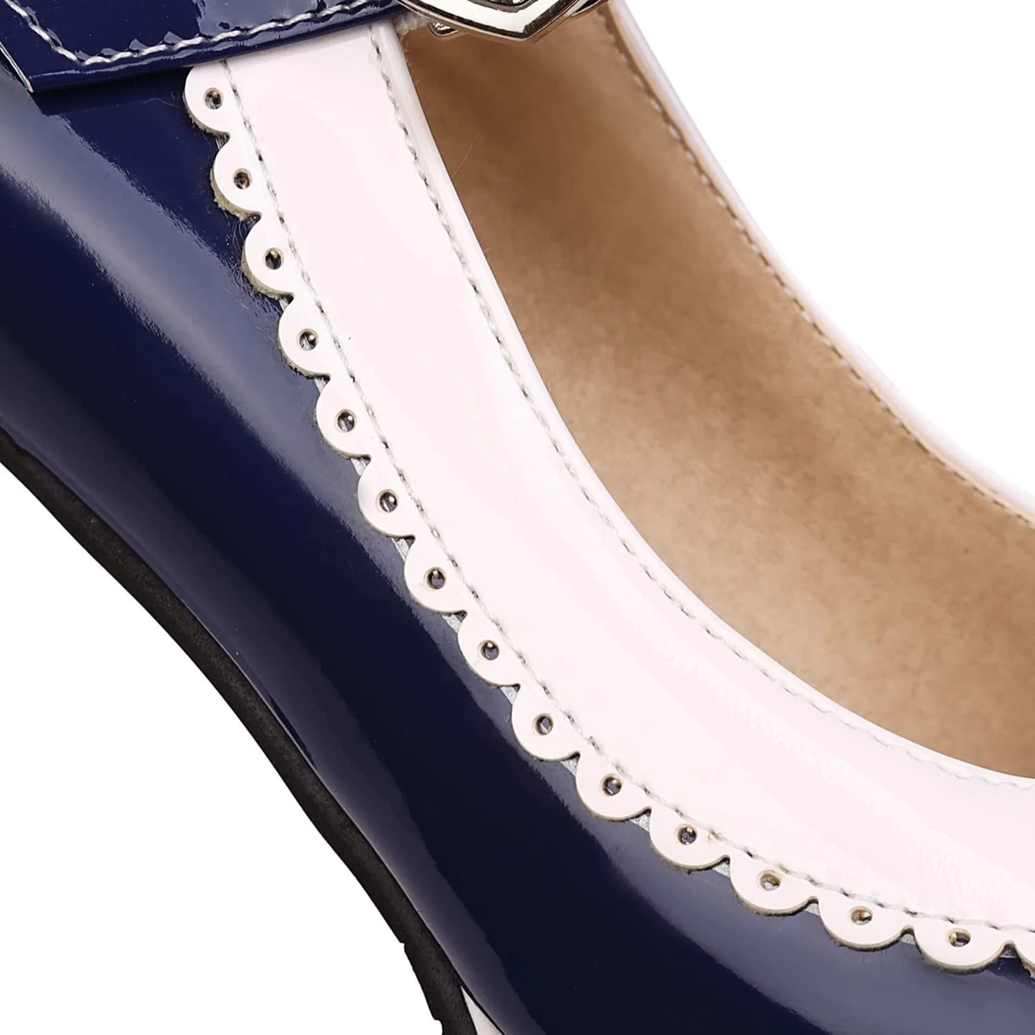 Womens Fashion 7CM High Heels Lolita Princess Single Shoes Platform Ankle Strap Maid Mary Jane Pumps