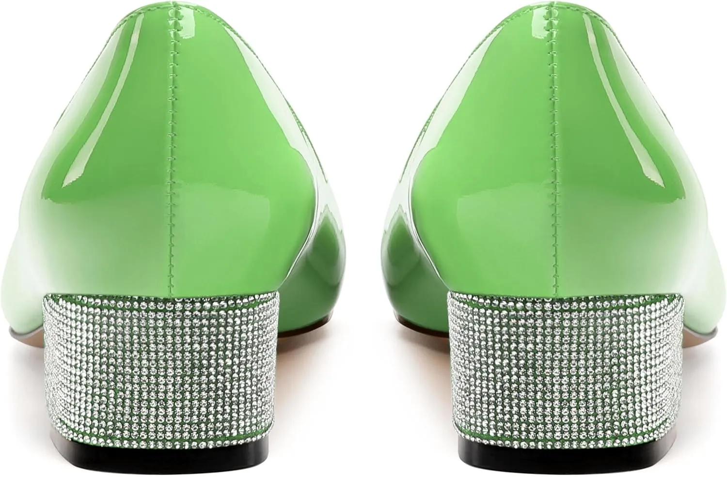Womens Low Block Heel Pumps, Sqaure Toe Chunky Heel Pumps for Women, Color Blocking Office Daily Shoes