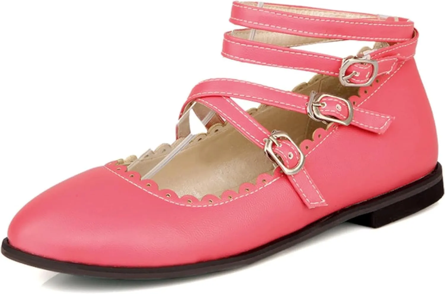 Women's Low Heeled High Heels, Round Toe Strap, Mary Janes Date Shoes