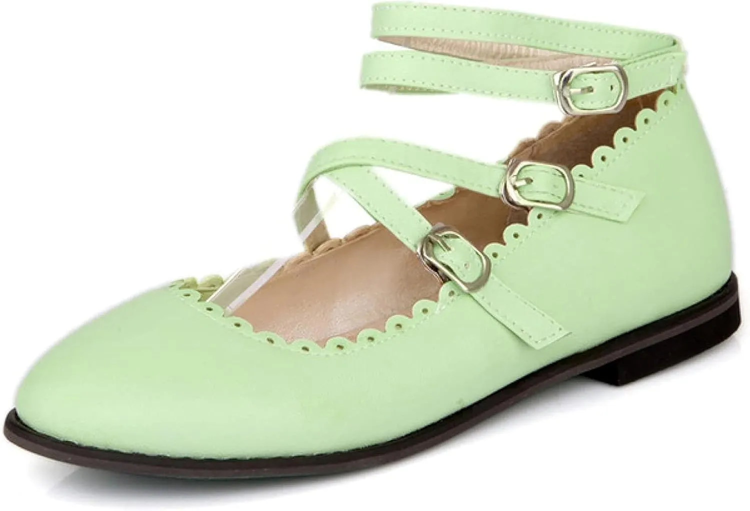 Women's Low Heeled High Heels, Round Toe Strap, Mary Janes Date Shoes
