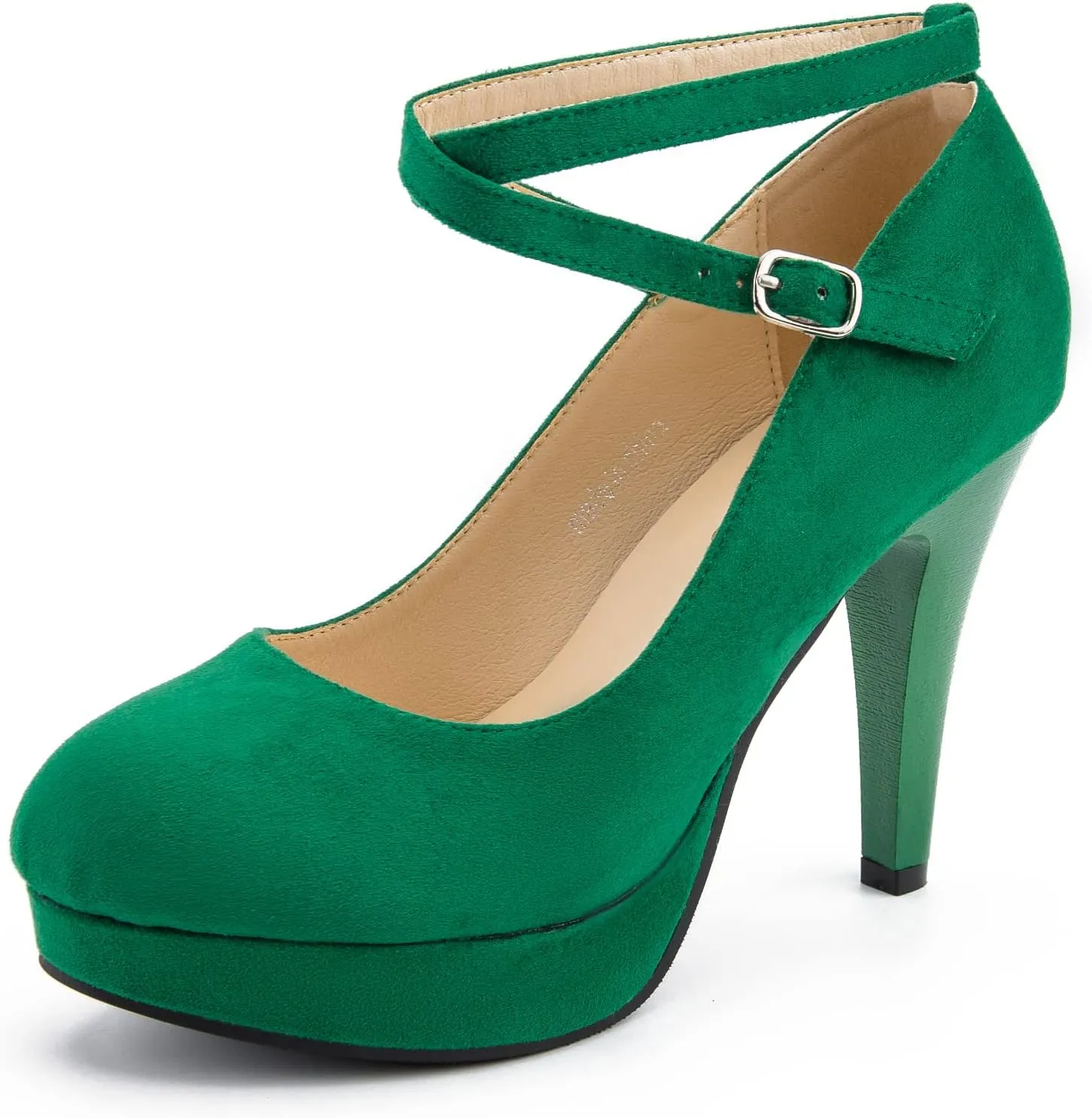 Women's Platform High Heels Closed Toe Pumps Strappy Cross Ankle Strap Shoes