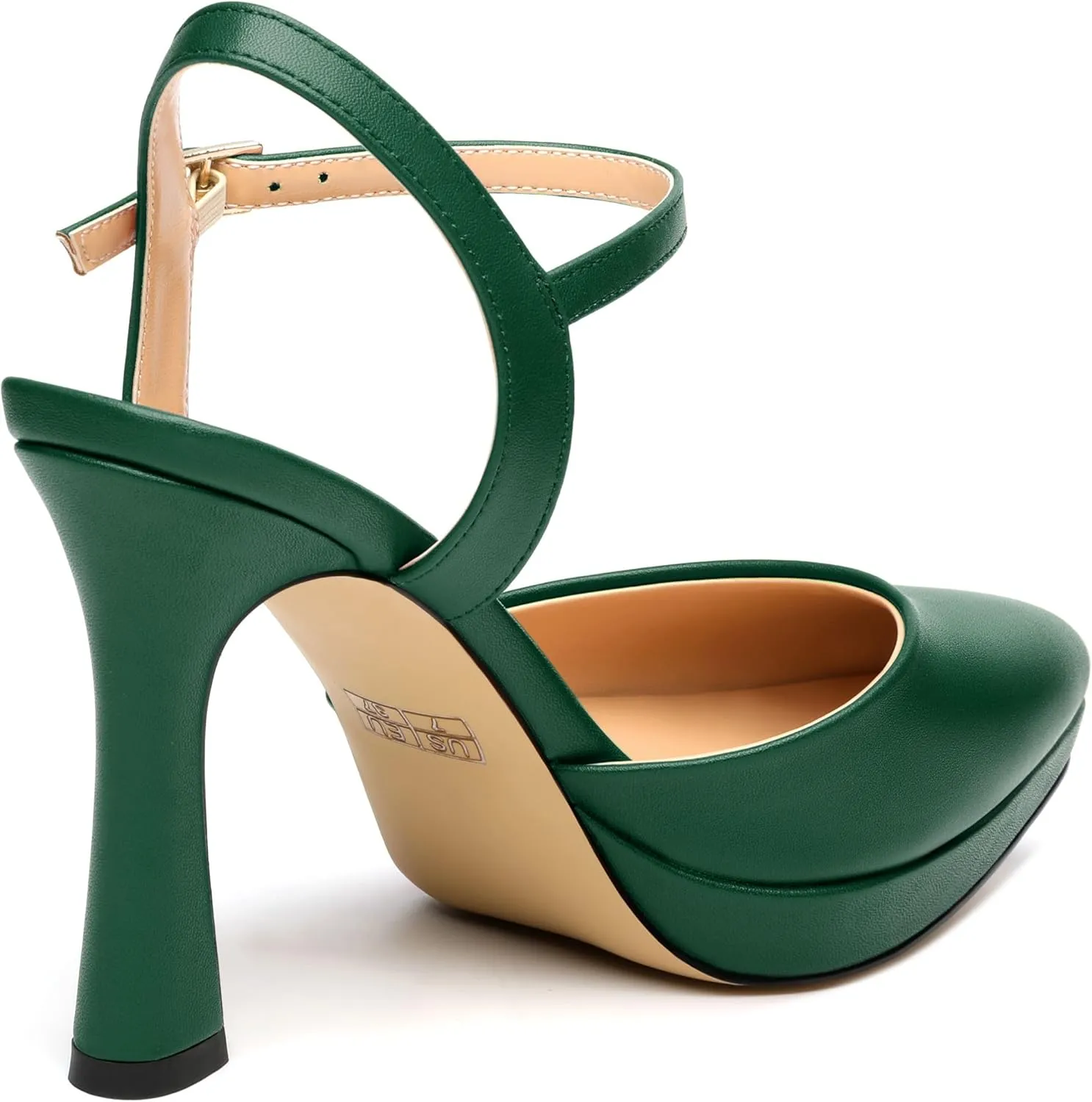 Womens Platform High Heels Pointed Toe Ankle Strap Buckle Stiletto High Heel Pumps Party Evening Dress Shoes 4 Inch