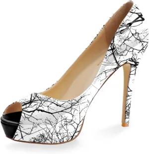 Womens Platform High Stiletto Sandals Heels Pumps Multicolor Floral Printed Peep Toe Sexy Shoes