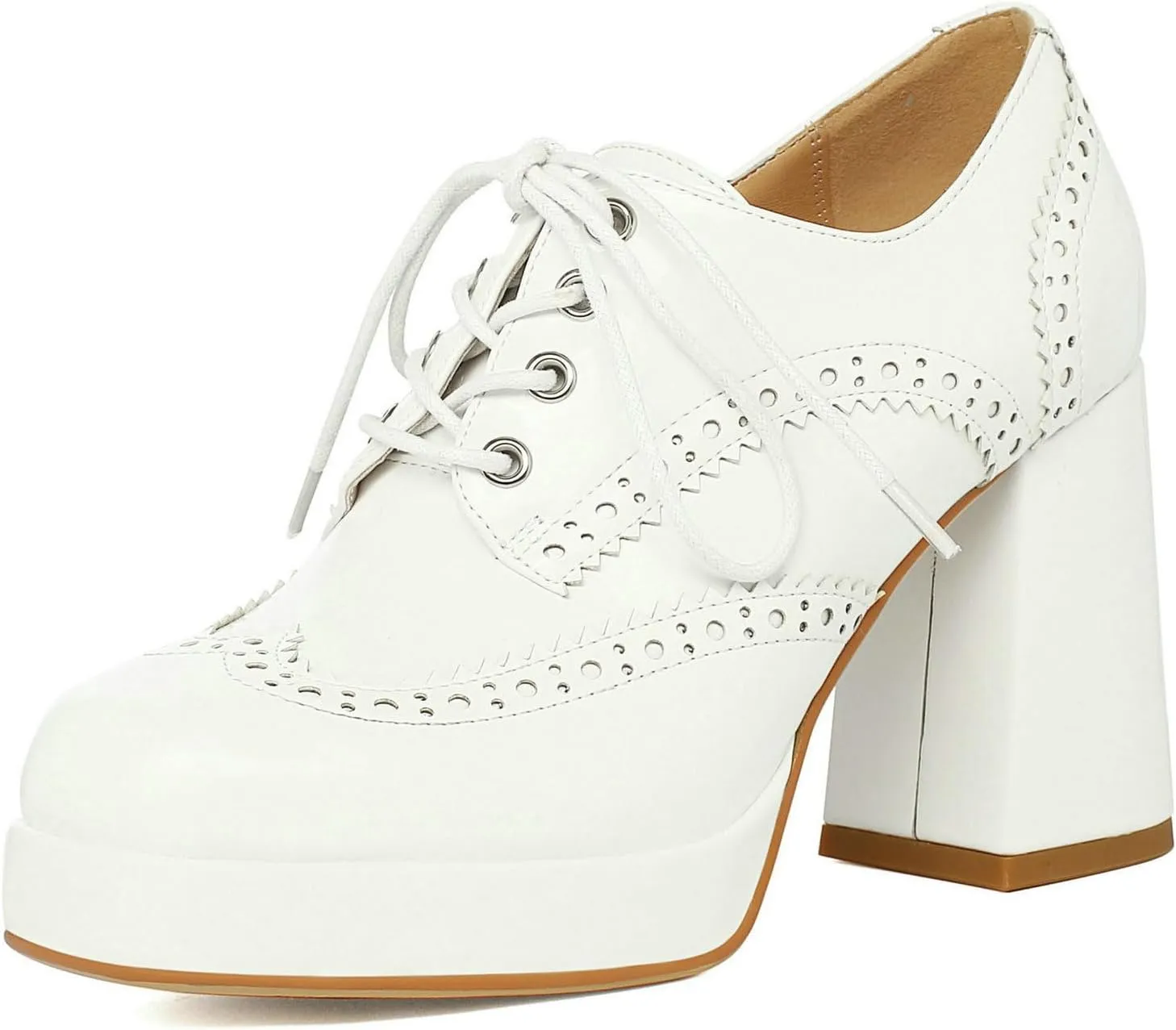 Women's Platform Oxford Shoes Patent Leather Square Toe Chunky Block High Heel Ankle Booties