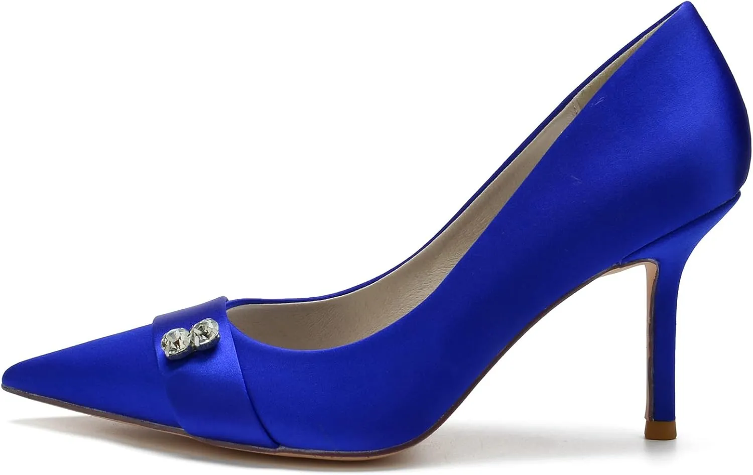 Women's Pointed Toe Pumps Satin Stiletto Heel Evening Wedding Party Dress Shoes