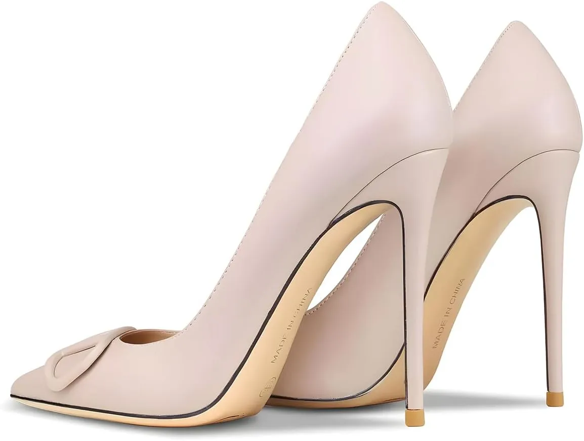 Women's Pointed Toe Shallow Mouth Sexy Square Buckle Rhinestones 10cm Stiletto Heels Slip-on Wedding Party Banquet Big Size Shoes