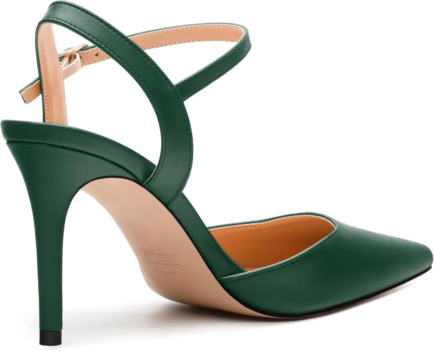 Women's Pumps, Buckle Adjustable Strap Pointed Toe Stiletto Heels, Fashion Matte High Heel Shoes for Women