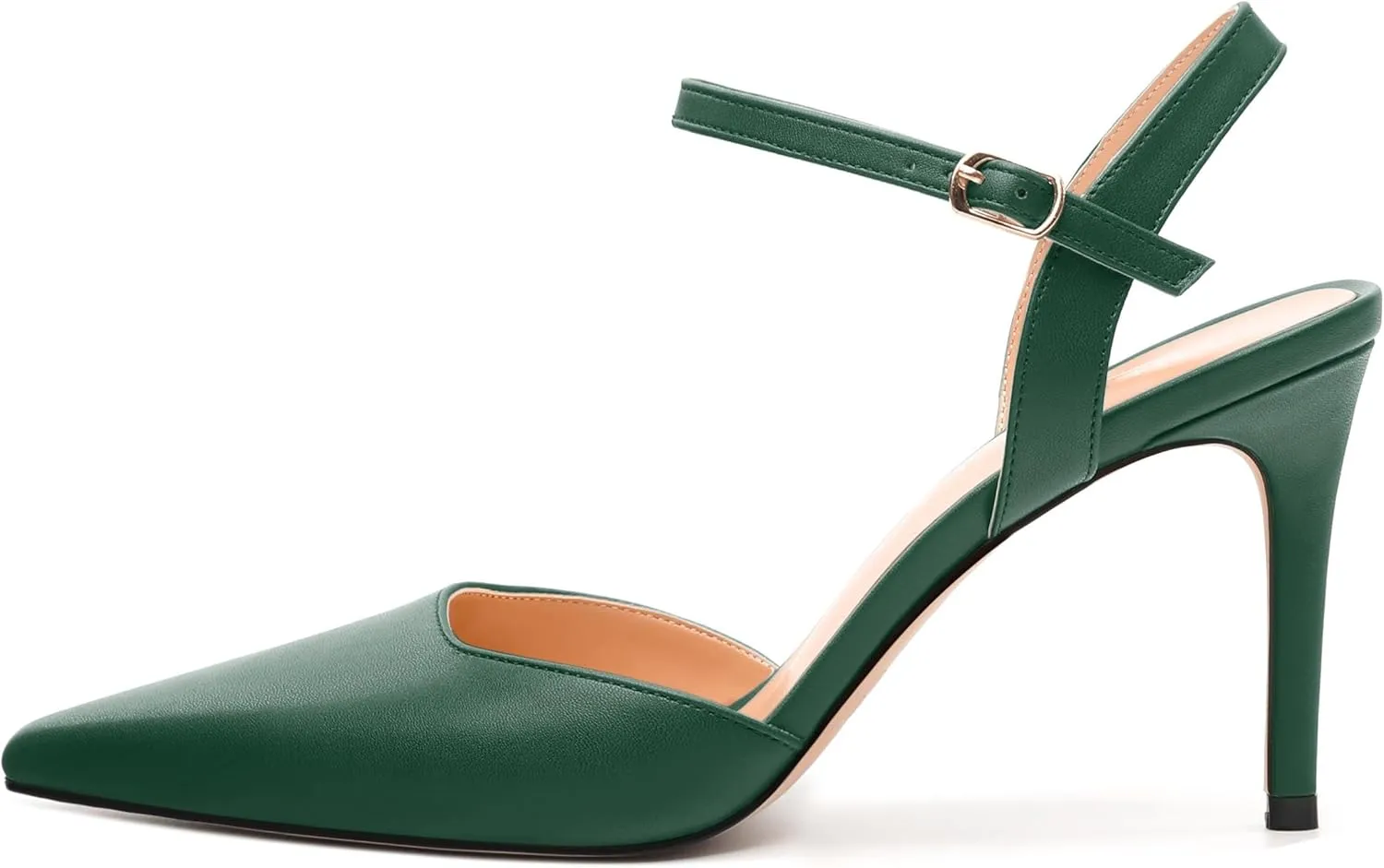 Women's Pumps, Buckle Adjustable Strap Pointed Toe Stiletto Heels, Fashion Matte High Heel Shoes for Women