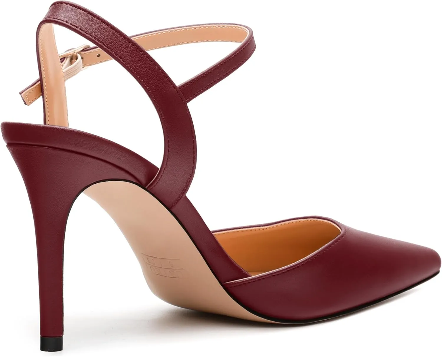 Women's Pumps, Buckle Adjustable Strap Pointed Toe Stiletto Heels, Fashion Matte High Heel Shoes for Women