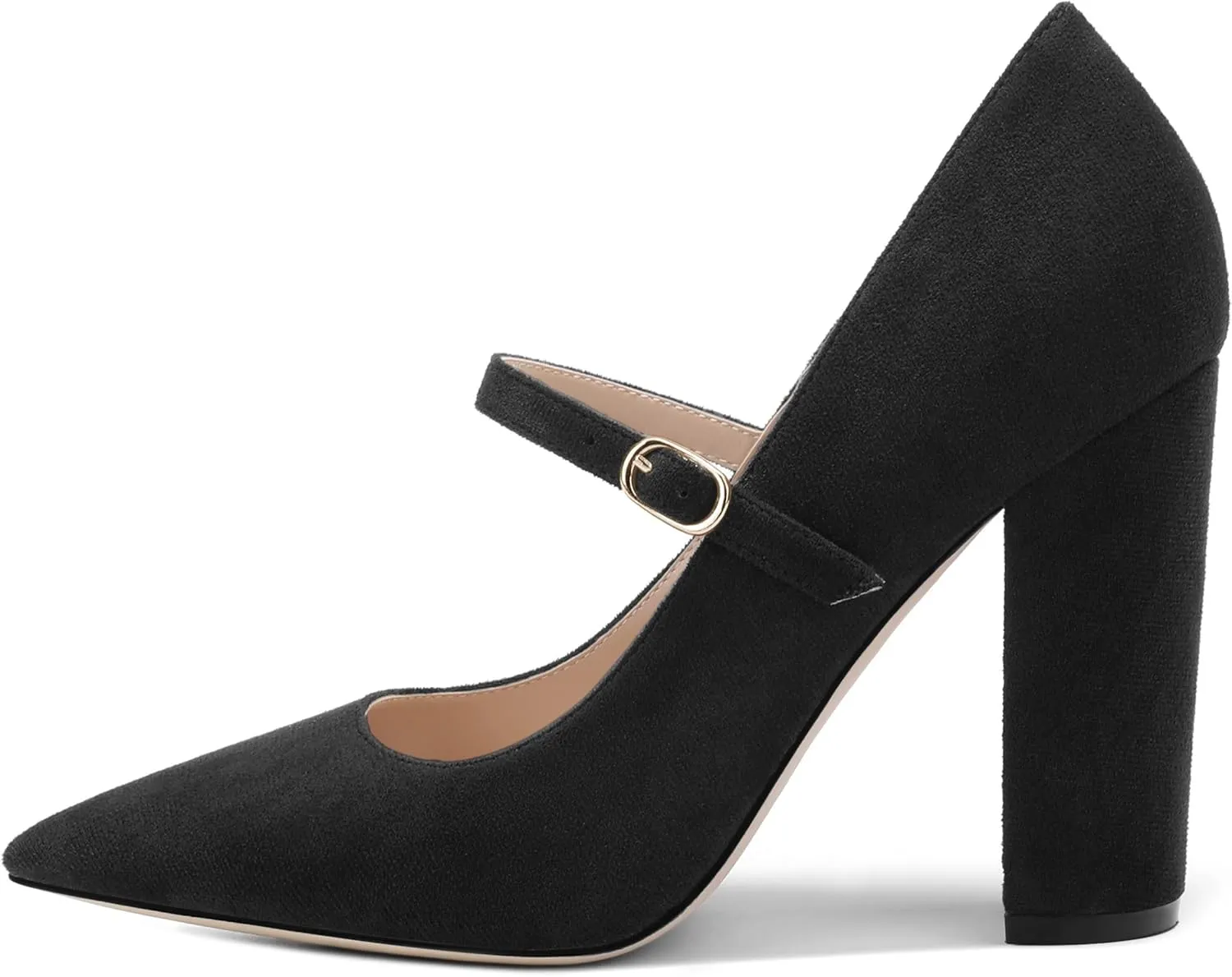 Women's Pumps Heels, Pointed Toe Tuxedo Solid Pumps, Fashion Backstrap Pumps Shoes for Women