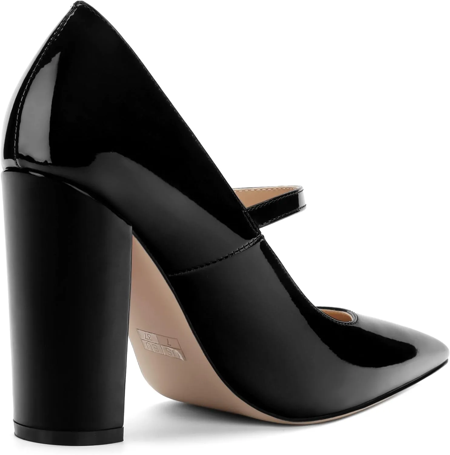 Women's Pumps Heels, Pointed Toe Tuxedo Solid Pumps, Fashion Backstrap Pumps Shoes for Women