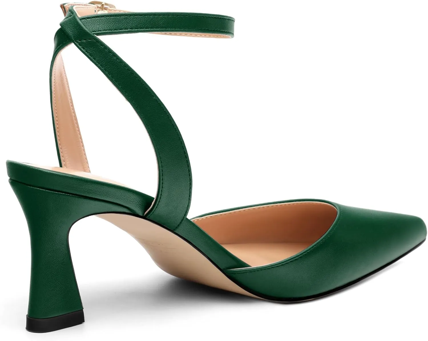 Women's Pumps Slingback Kitten Heels for Women Pointed Toe Ankle Strap Buckle Casual Spool Mid Heel Pumps Comfort Fashion Dress Shoes 2.5 Inch