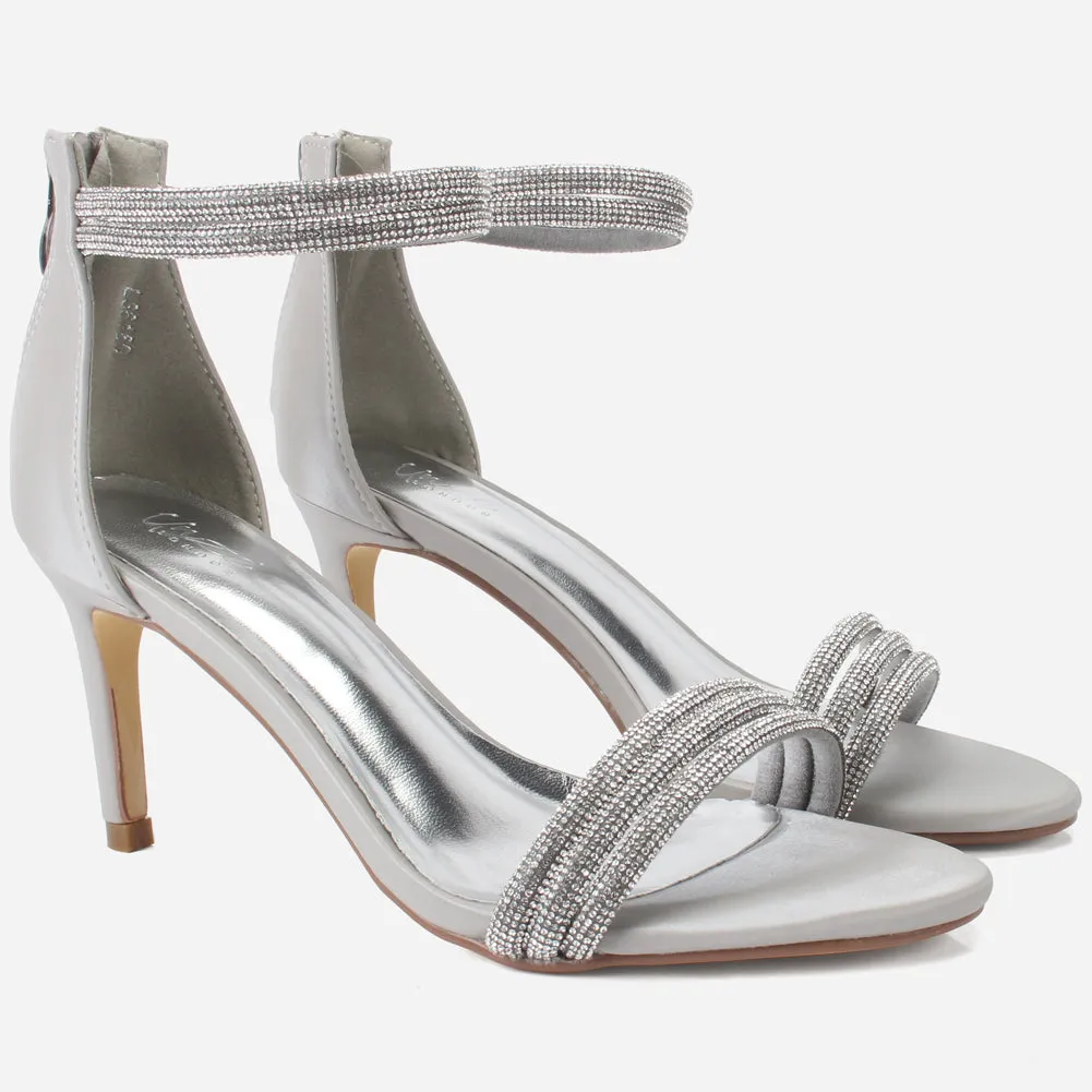 Women's "TITLY" Embellished Stiletto Evening Sandals