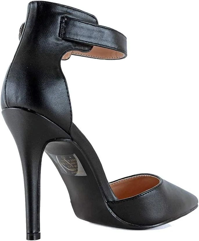 Women's Stiletto Pump Two Piece Ankle Strap Closed Pointy Toe Dress Wedding Party Summer Dancing Shoes JM01